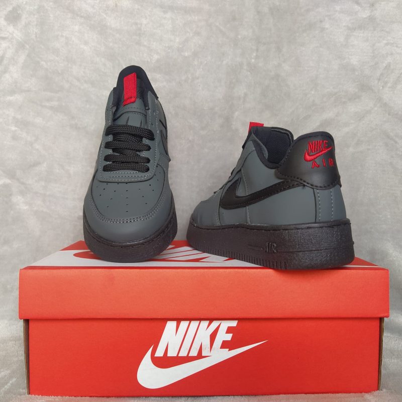 Sapatilhas Nike Air Force Cinza Rato com Vermelho