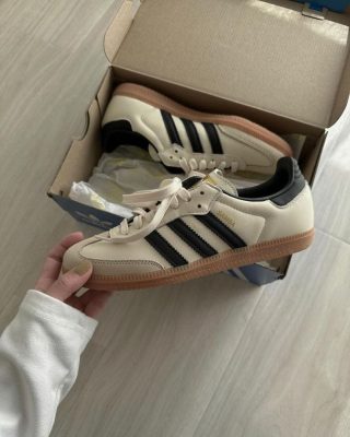 Sapatilhas Adidas Samba Bege risca Preta