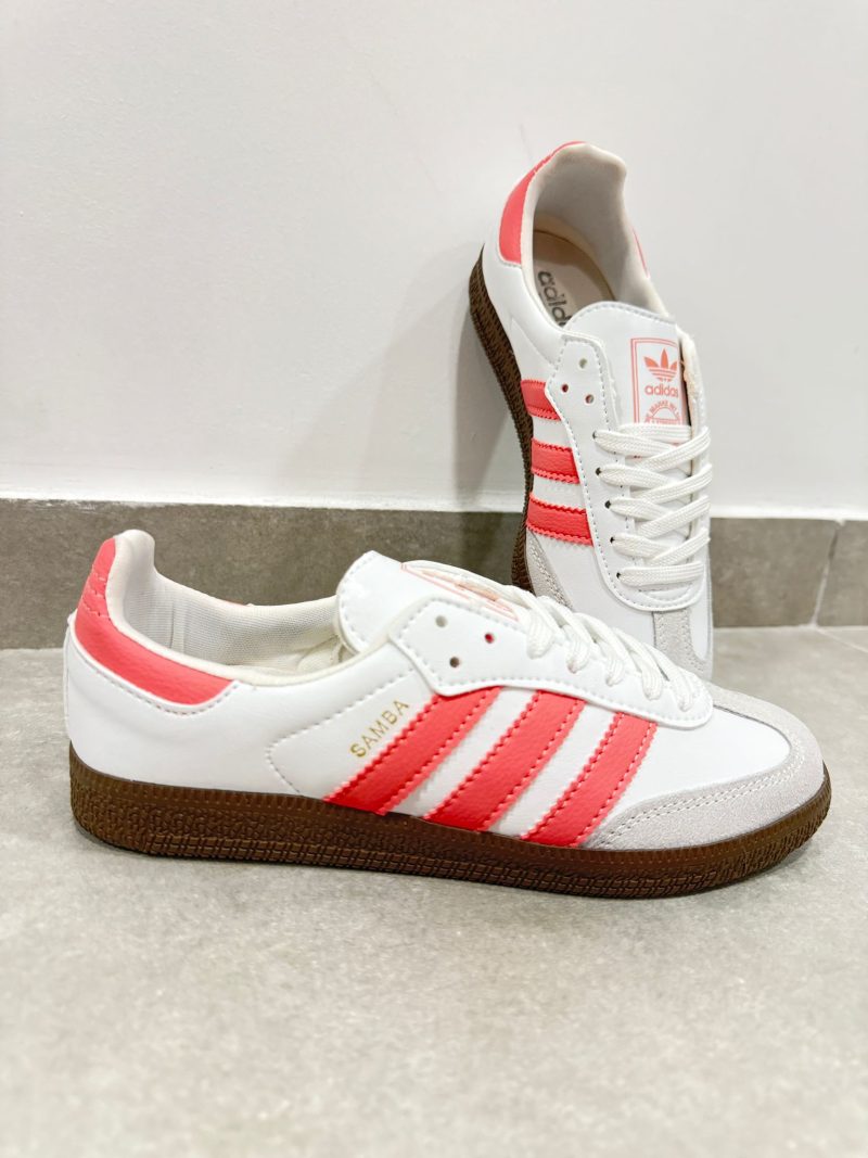 Sapatilhas Adidas Samba Branco com Rosa 2